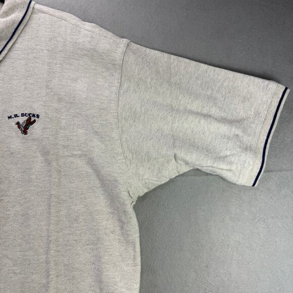 M.R. Ducks Short Sleeve Polo Shirt Men’s XL Cream/Beige Embroidered Logo - Picture 6 of 10